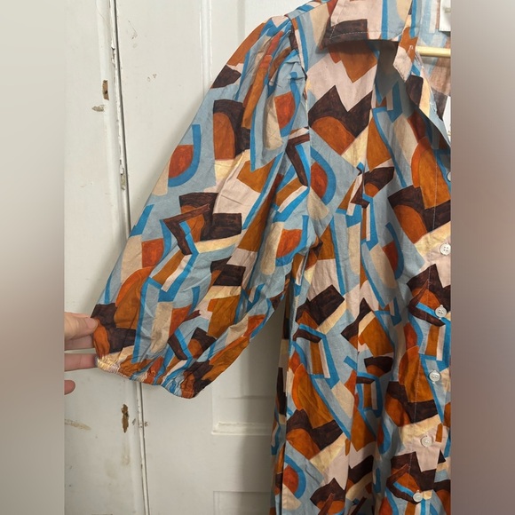 Marigold by Victoria Dunn Hurley City Scape Geometric Midi Dress Size Medium - Picture 8 of 11